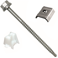 Vis autoperceuse Zacrovis bois avec cavalier Vulco et pontet pour onde trapézoïdale Nervesco 1000 - lot de 10