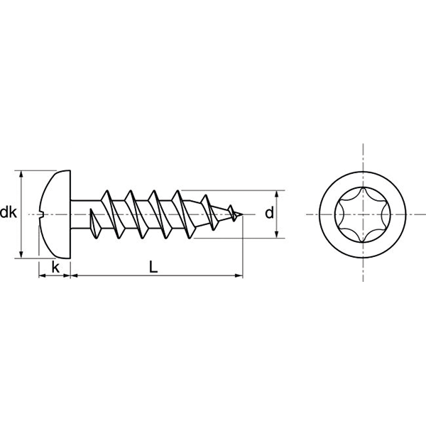 Vis Aggloméré Tc Torx Acton Inox A2 5x35 Mm