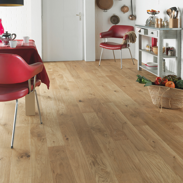 Parquet contrecollé Monolame Clic Unifit  à clipser - Chêne Mix Topaze - 1210,0 MM x 139 MM - ép. 12,00 MM