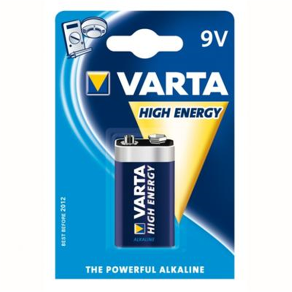 Pile Varta High Energy 6LR61 9V Alcaline (pile carrée) 04922121411