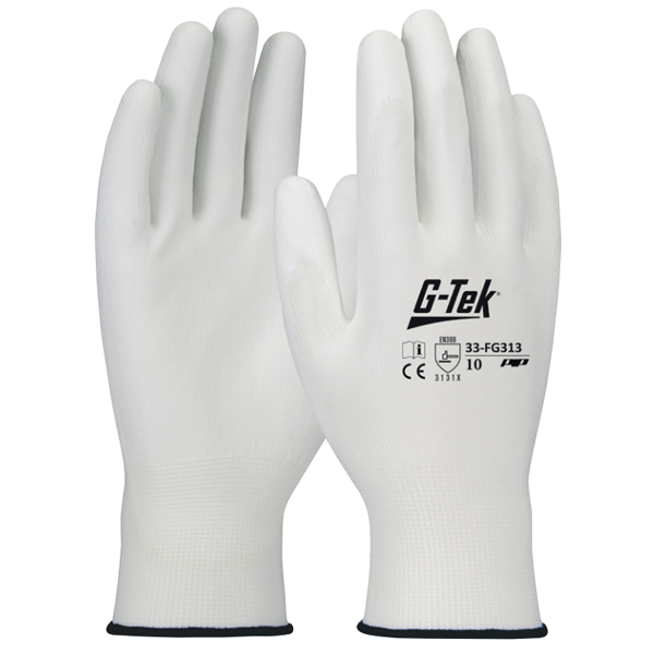 Gant blanc anti-traces Gypso polyester et enduction polyuréthane taille 11