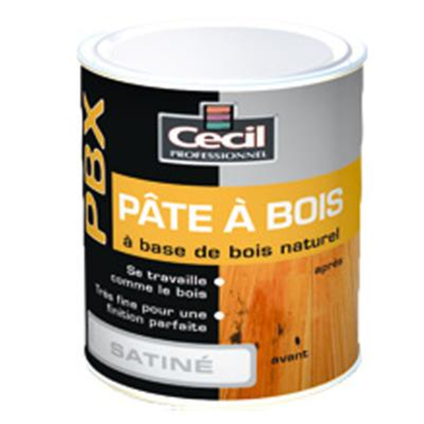 Pâte à bois pour petites réparations intérieures - PBEX Cecil - Aspect naturel - Pot 250 grammes