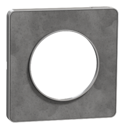 Plaque de finition simple Schneider Odace Touch pour 1 poste encastré - ardoise liseré alu