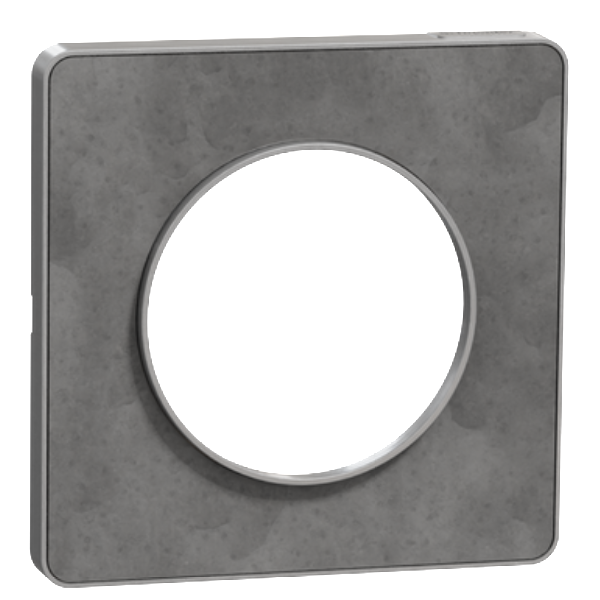 Plaque de finition simple Schneider Odace Touch pour 1 poste encastré - ardoise liseré alu