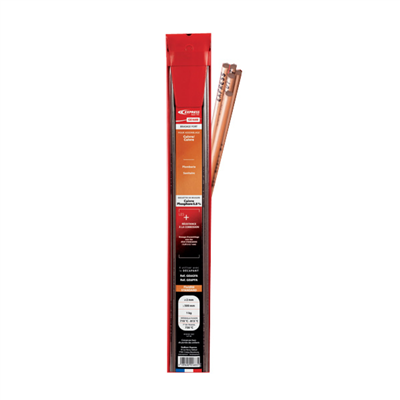Baguettes de brasure cuivre-phosphore 6,8% pour assemblage cuivre/cuivre - Plomberie sanitaire - Ø 2 x 500 mm - étui de 1 kg