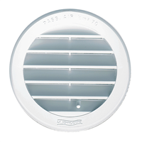 Grille de ventilation ronde à encastrer avec moustiquaire - diamètre 150 mm - Blanc