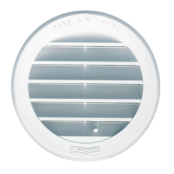Grille de ventilation ronde à encastrer avec moustiquaire - diamètre 150 mm - Blanc