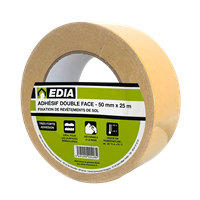 Adhésif Edia double face toilé rouleau 50 mm x 25 m