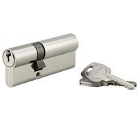 Cylindre de sûreté à profil européen Thirard - laiton nickelé - 5 goupilles STD - avec 3 clés - 30 x 50 mm