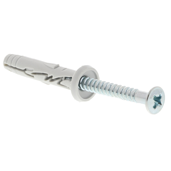 Cheville à frapper béton en nylon avec vis zingué tête plate - Spit Hit-M P - 5,0 mm x 27,0 mm - Seau de 1000