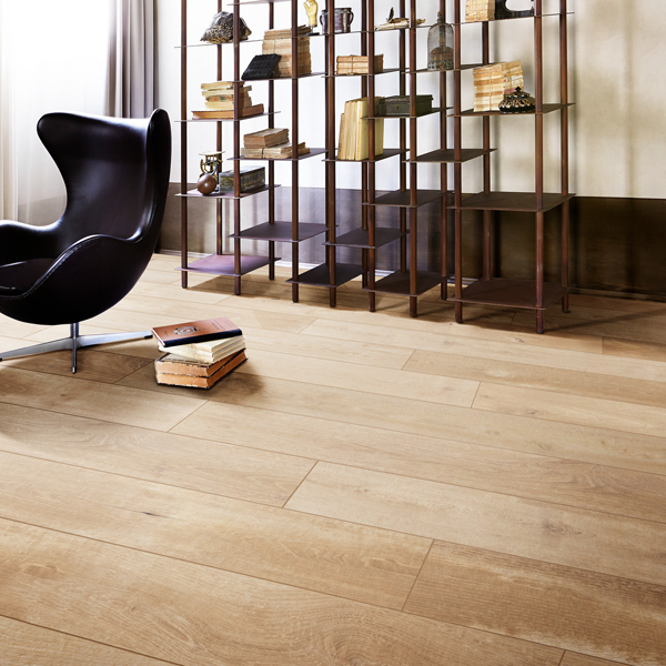 Carrelage intérieur grès cérame émaillé rectifié effet bois Woodsense - 120,0 cm x 20,0 cm - ép. 9,50 mm - Beige