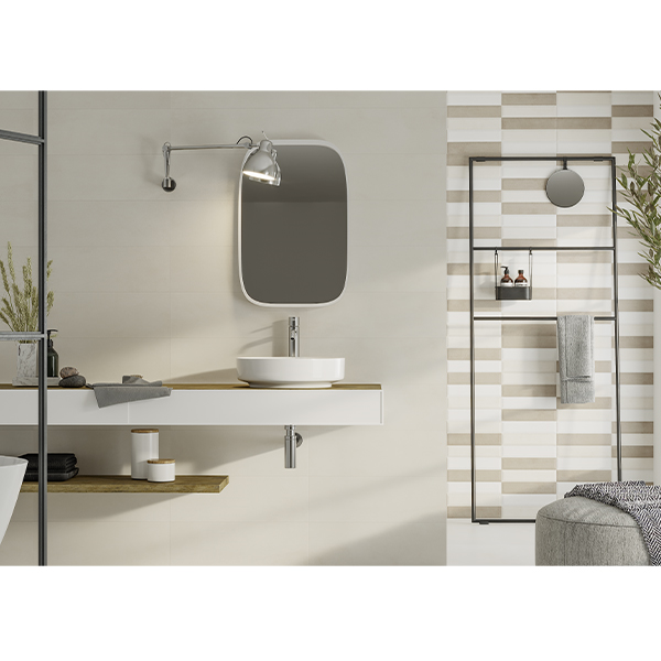 Faïence murale effet "béton" POP - Gris - 20 cmx60 cm