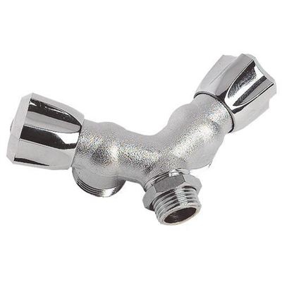 Robinet à clapet double sorties Y pour machine à laver - M1/2" - Sorties M3/4
