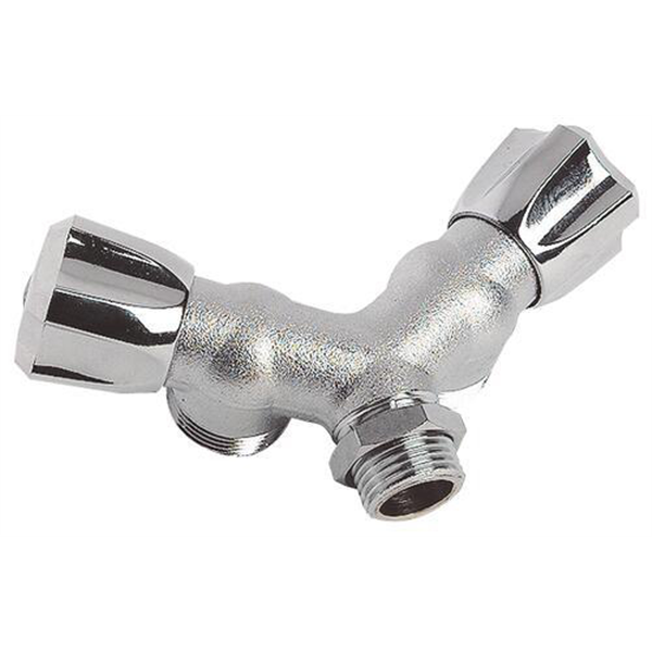 Robinet à clapet double sorties Y pour machine à laver - M1/2" - Sorties M3/4