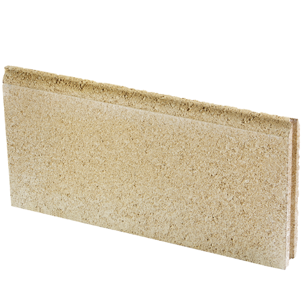 Bordure de jardin en béton avec rainure pour emboîtement - coloris Paille - 50,0 CM x 25,0 CM x 5,00 CM