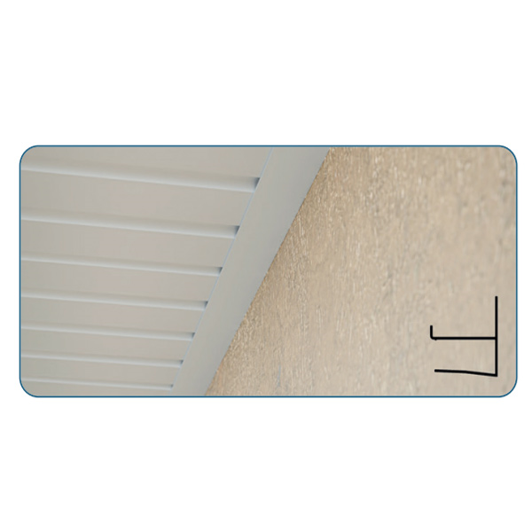 Profilé d'angle de finition SFA34 pour lambris sous toiture PVC blanc - Fixation au mur - Longueur 4,00 M