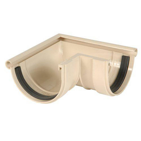 Angle extérieur à joint de gouttière Nicoll - Demi-ronde 25 - Longueur 195 mm - Angle 90° - Techtan Sable