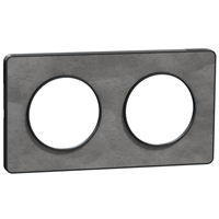 Plaque de finition double Schneider Odace Touch pour 2 postes encastrés - ardoise liseré anthracite
