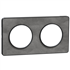 Plaque de finition double Schneider Odace Touch pour 2 postes encastrés - ardoise liseré anthracite