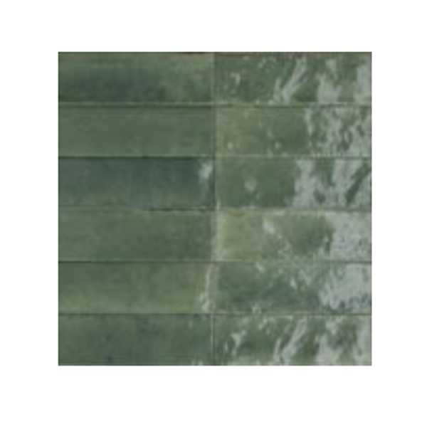 Faïence brillante effet Zellige - Look Glossy - 24,0 CM x 6,0 CM - ép. 10,00 MM - Verde