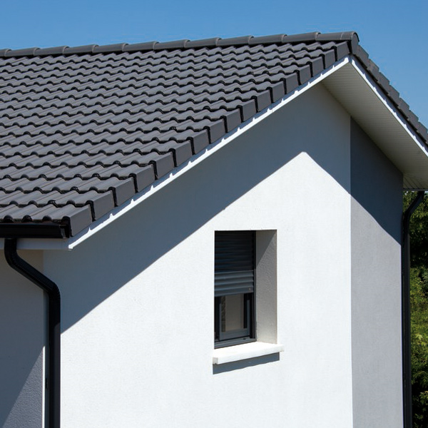 Tuile béton Double Romane - grand moule faible relief - Monier - 42 x 33 cm - Noir