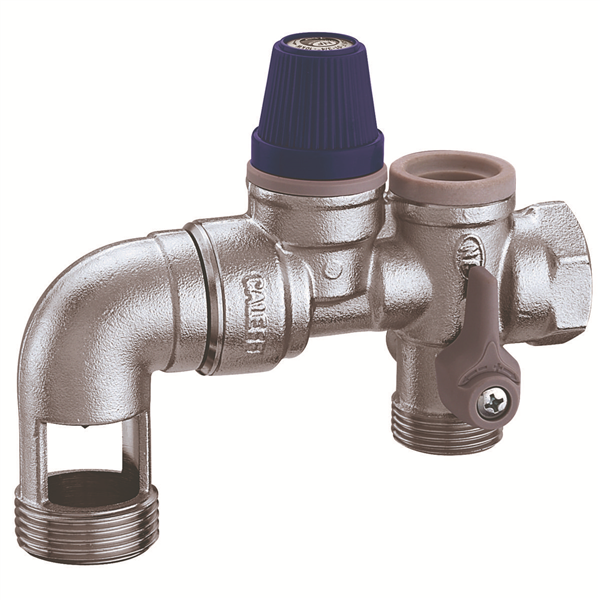 GROUPE SECURITE NF 3/4 COUDE SIEGE INOX POUR CHAUFFE EAU HORIZONTAL