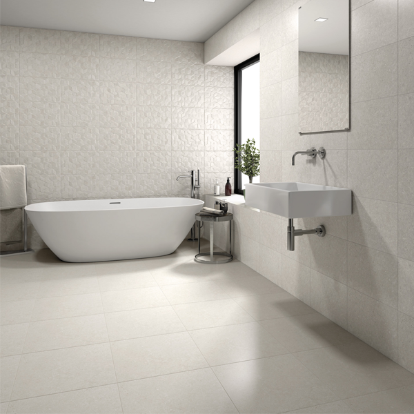 Carrelage intérieur en grès émaillé effet pierre Edilis Evora - 45,0 CM x 45,0 CM - ép. 8,5 MM - Gris