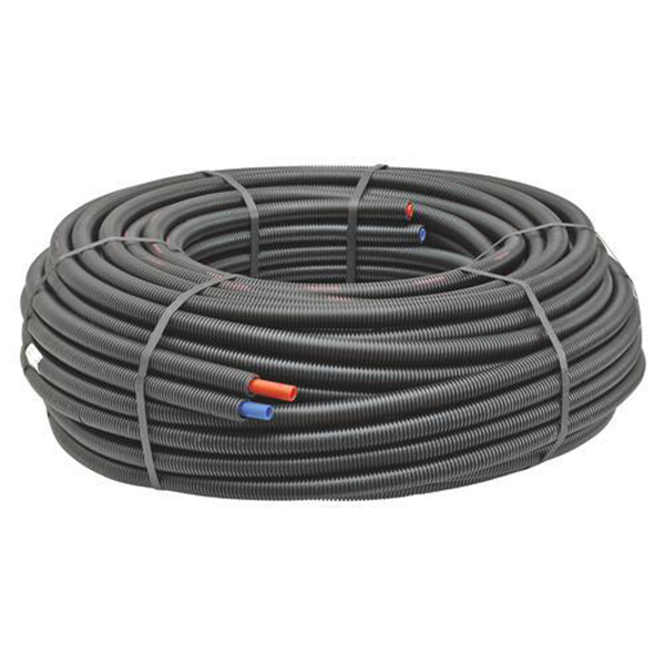 Tube PER-A - Pré-gainé duo Ø13/16 mm - Couronne 50m - Translucide - NF