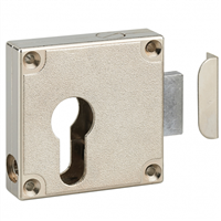 Boîtier de meuble Thirard pour cylindre à profil européen - nickelé - 60 x 60 mm