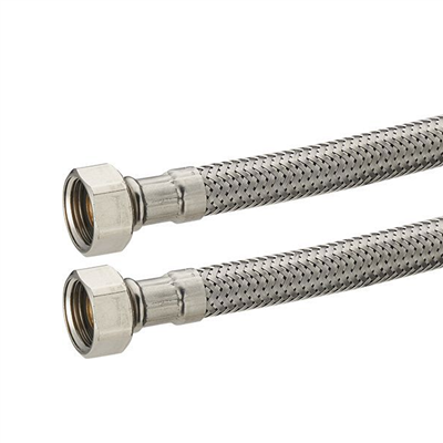 Flexible alimentation double Femelle à visser - F 20 x 27 - Longueur 500 mm - Inox tressé
