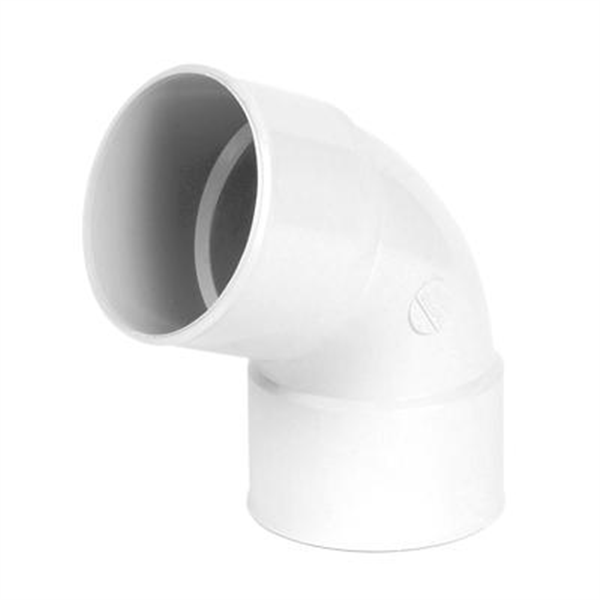 Coude cylindrique Nicoll pour tube de descente - Femelle/Femelle - Diamètre 80 mm - Angle 67°30 - Techtan - Blanc