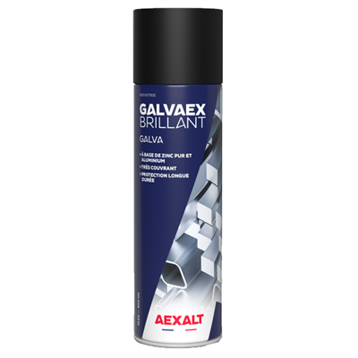 Galvanisant à froid pour métaux - protection anticorrosion - Galvaex Brillant Aexalt - Aérosol de 650 ml