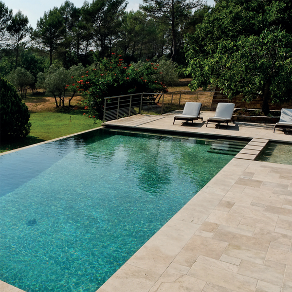 Seuil Travertin en pierre naturelle - coloris Light mix - 100,0 CM x 33,0 CM - ép. 30,00 MM