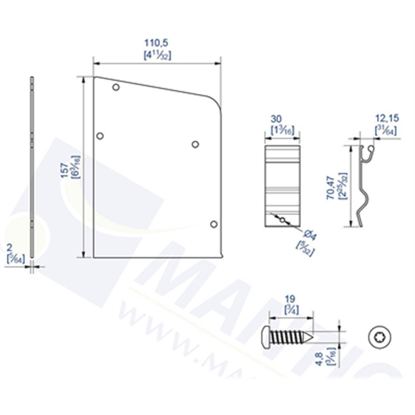 Kit d'embouts pour 2 rails 2 embout 8 vis et 2 pinces