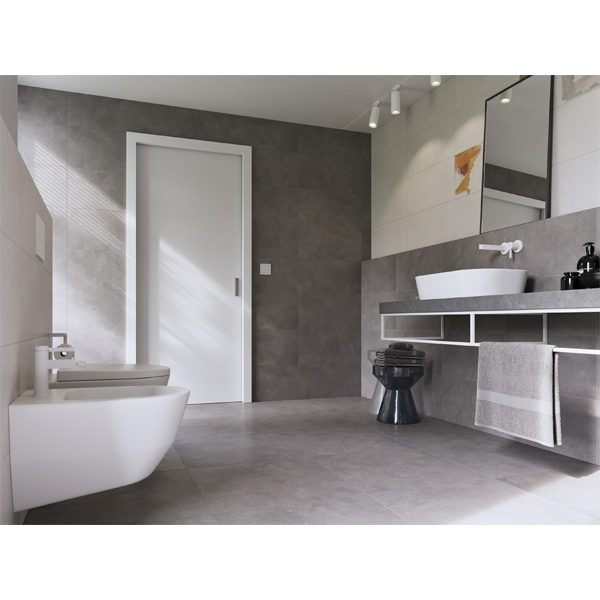 Carrelage intérieur effet béton ciré en grès cérame émaillé - Betonico - 45,0 CM x 45,0 CM - ép. 8,00 MM - Gris