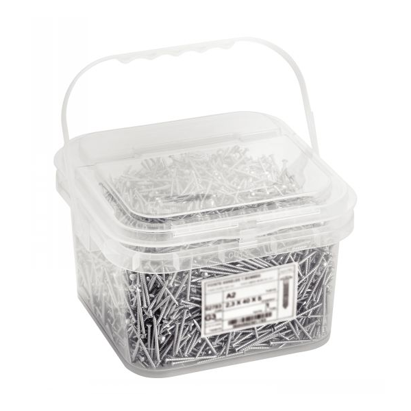 Pointe tête plate annelée inox A2 pot de 1 kg 2.3x45 (590 pointes environ)