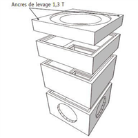 ELEMENT DE FOND H60 POUR REGARD BETON 800X800