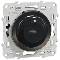 Variateur de lumière universel Schneider Odace à encastrer - 2 ou 3 fils - avec support de fixation à visser - Anthracite