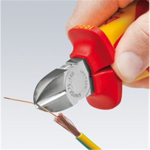 Pince coupante de côté isolée 1000 V VDE petit biseau Longueur 160 mm