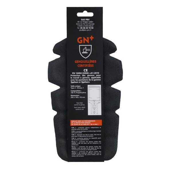 Genouillères de protection 100% polyéthylène - pour pantalons de la gamme Typhon - vendu à la paire