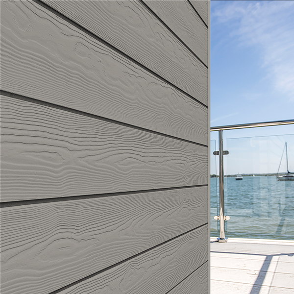 Lame de bardage en fibres-ciment Cedral Click finition relief - 186 MM x 12,00 MM - L. 3,60 M - Gris perle C52
