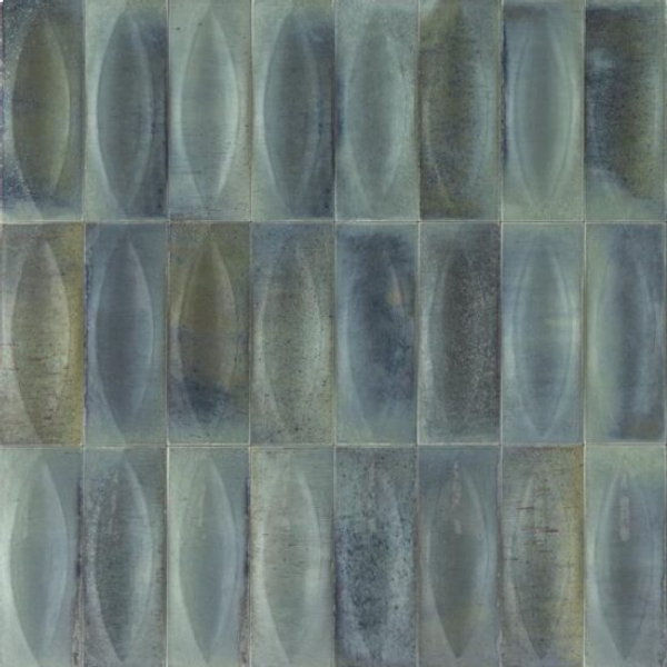 Carrelage effet zellige bleu pour mur intérieur - Gleeze Turchese Eye - 20,0 CM x 7,5 CM - ép. 12,5 mm