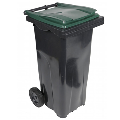 Conteneur Sulo Citybac en PEHD bac gris couvercle vert 2 roues capacité 120 litres