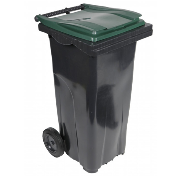 Conteneur Sulo Citybac en PEHD bac gris couvercle vert 2 roues capacité 120 litres