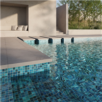 Mosaïque pour piscine en émaux de verre Gemma - Carreau de 2,5 x 2,5 cm - Trame de 49,5 x 31,2 cm - Kyanite