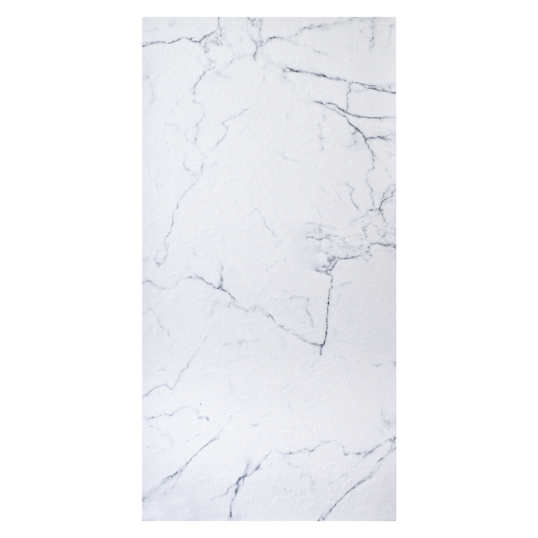 Panneau mural effet marbre étanche - 250 x 100 cm - Blanc - ép. 3 mm