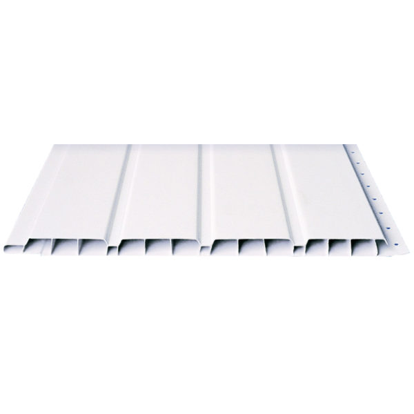 Lambris de sous-face en PVC blanc pré-percé - avec alvéoles  - largeur 25 CM - longueur 3 M
