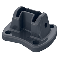 Platine aluminium pour poteau Easyclip - Gris RAL7016 - avec 4 chevilles métal