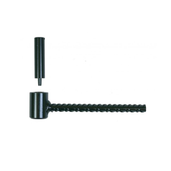 Gond à vis de volet battant pour parpaing Ø 14 mm - Longueur 130 mm - Acier noir - Sachet de 2