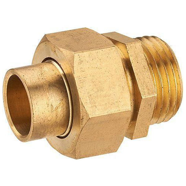 Raccord union droit mâle 3 pièces à joint sphéroconique 1/2" (15x21) diamètre 14 mm